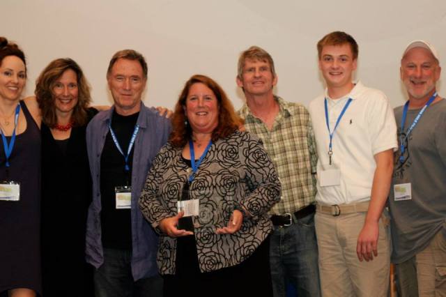 Elizabeth and other award winners at Woods Hole International Film Festival, with festival Director Judy Laster in the center.