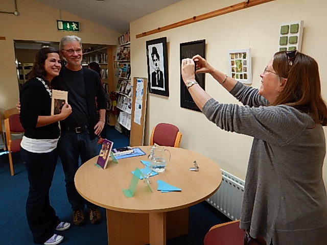 Stonecoast alum Christina Mock, now living in Barcelona, made a surprise visit to former mentor Ted Deppe's reading at the Clifden Arts Festival. Here, she and Ted are snapped by Annie Deppe.