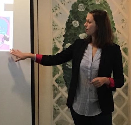 Kelsey at presenting on "Damsels Without Distress: Rewriting Fairy Tales for a Modern Audience" at the Stonecoast Winter 2017 residency